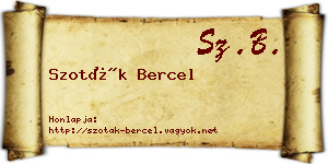 Szoták Bercel névjegykártya